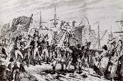 Thomas Pakenham The rebels executing their prisoners on the bridge at Wexford oil on canvas